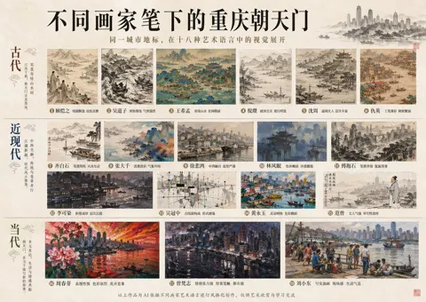 Eighteen masters paint chaotianmen