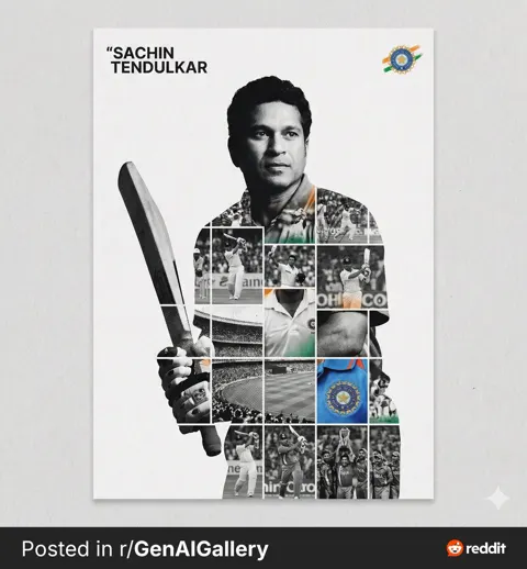 Dual exposure grid collage sports poster