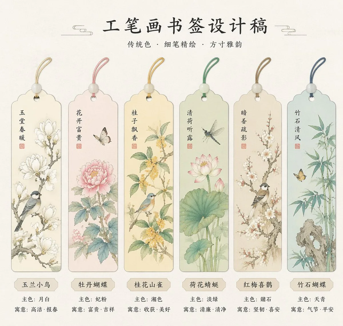 Stunning gongbi bookmarks — Sonra