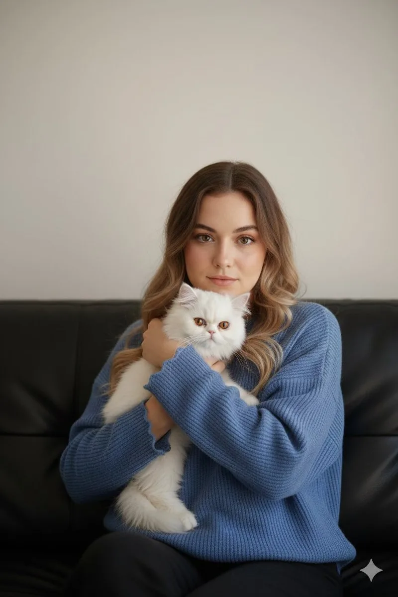 Soft light girl holding cat — Sonra