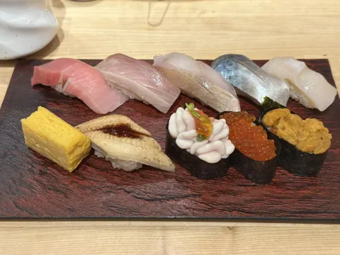 Fairy tasting realistic sushi
