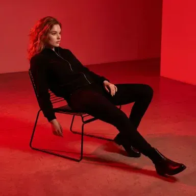 Red lighting minimalist fashion portrait photography