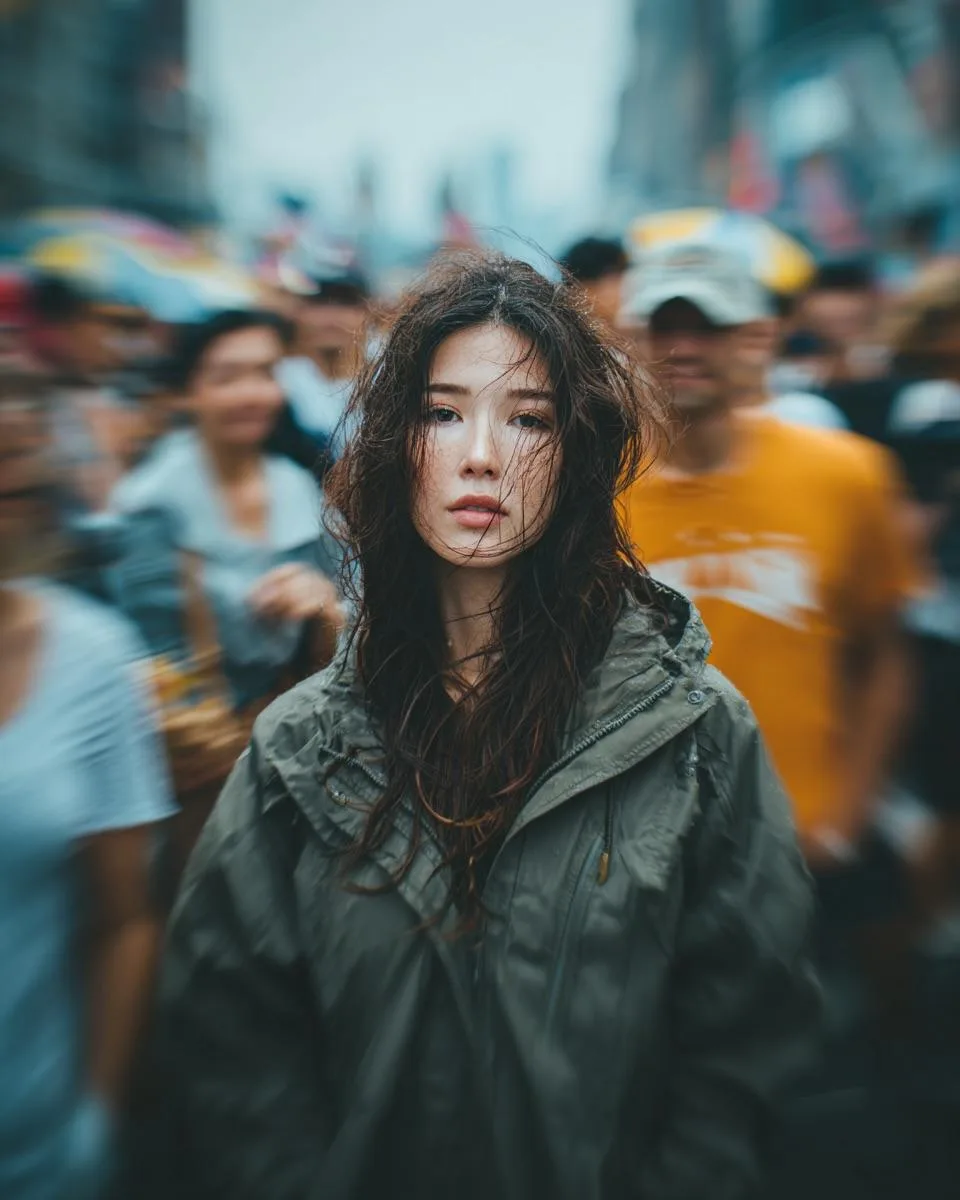 Gaze in crowd blur — Sonra