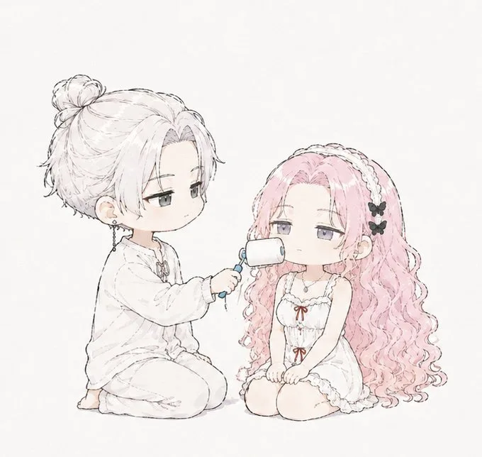 Hand drawn deadpan absurd chibi illustration — After