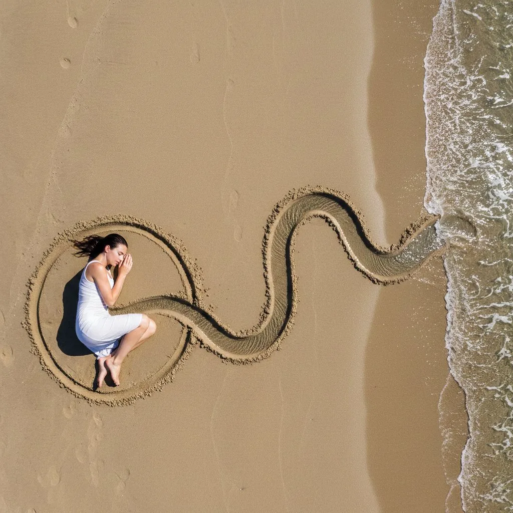 Beach land art sea blood — Sonra