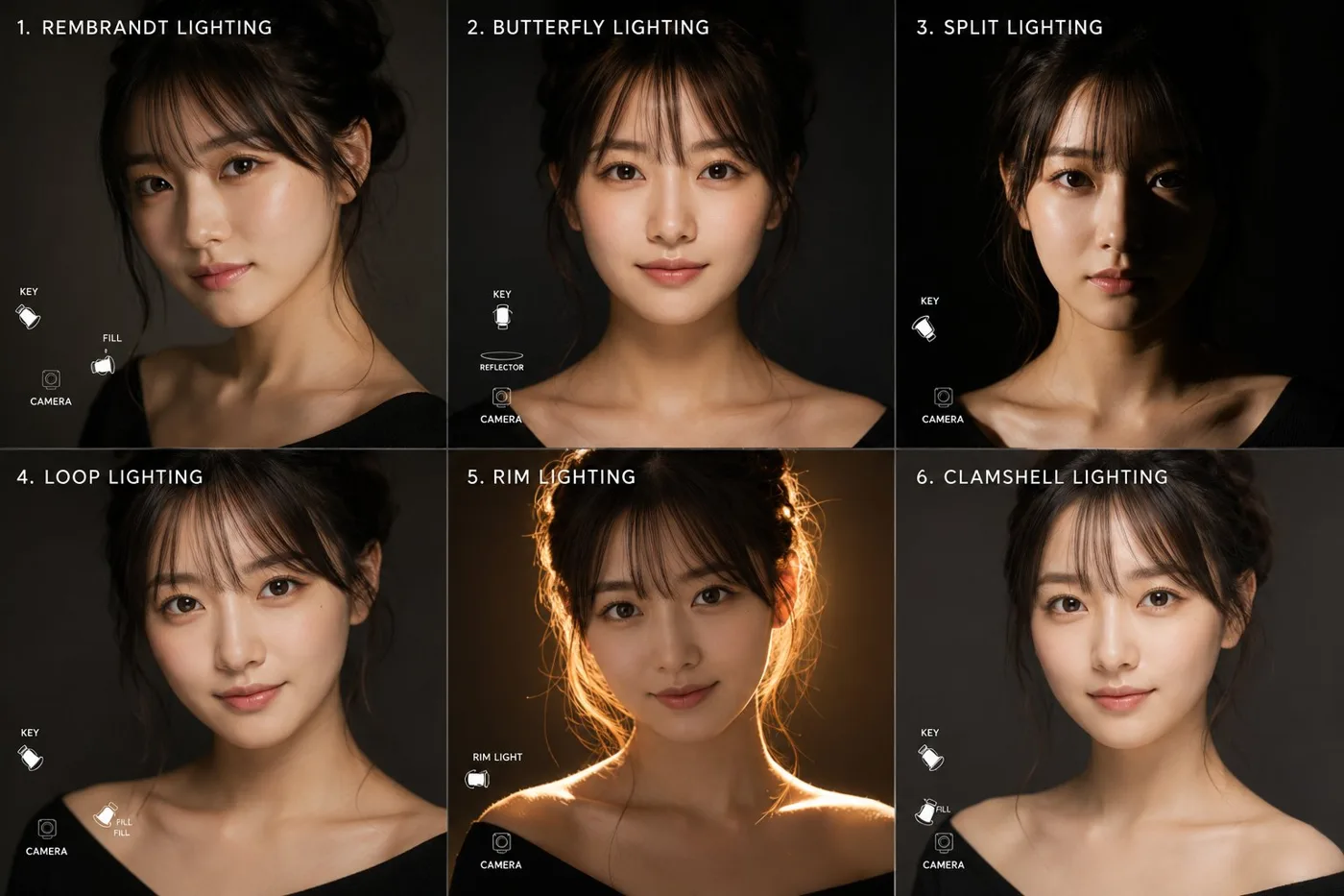 Ultra realistic 2x3 portrait studio lighting setups — Sonra
