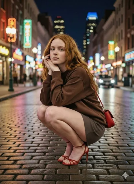 Neon cinematic urban street