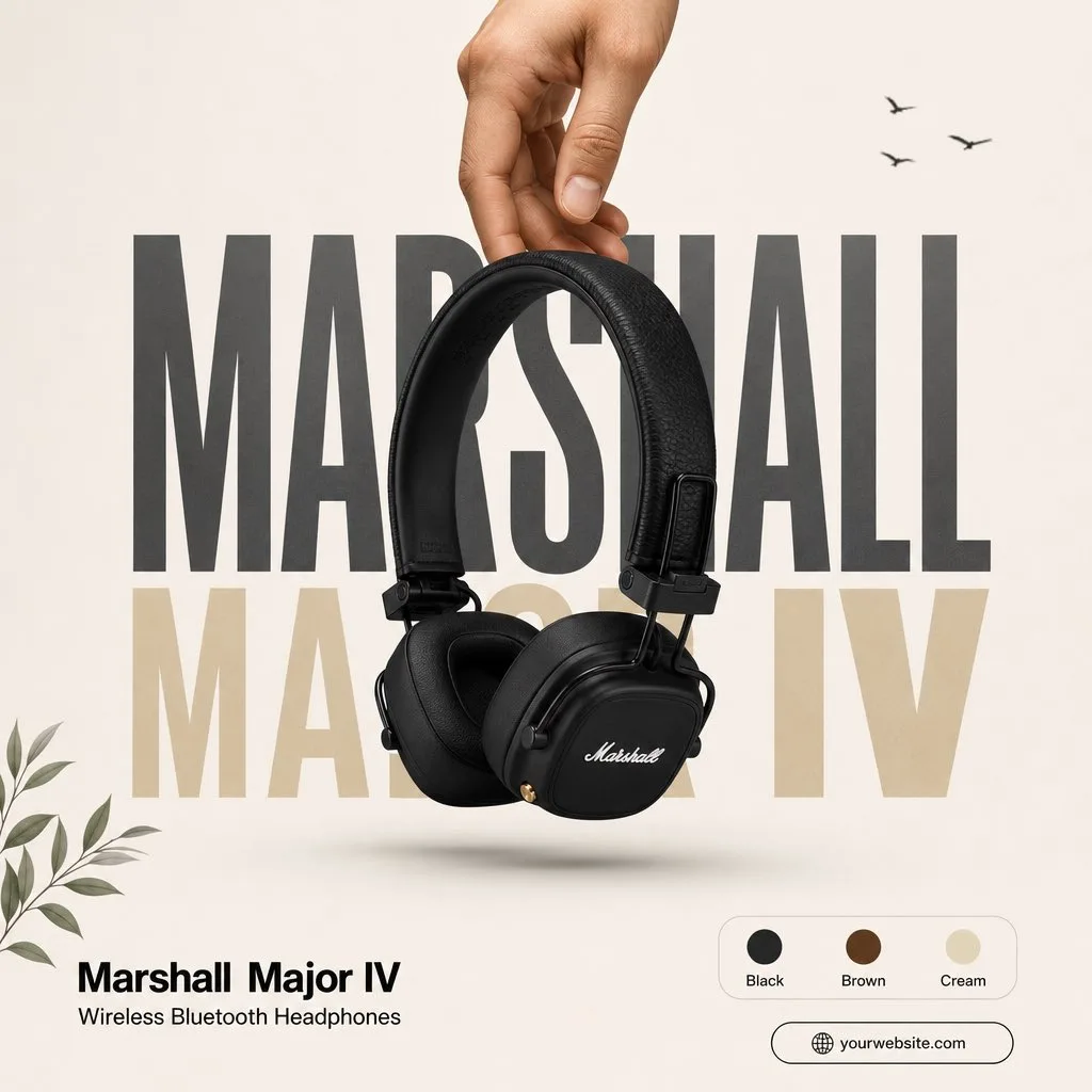 Minimalist apple style marshall major iv headphone ad — Sonra