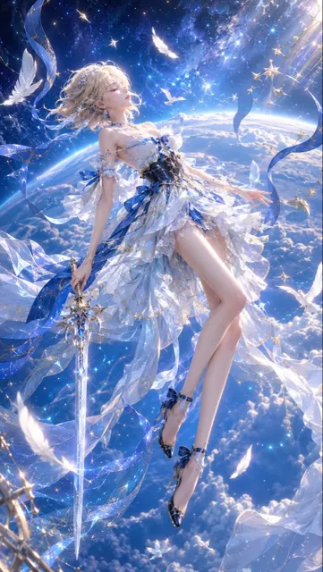 Oriental fantasy celestial goddess 3d cg portrait