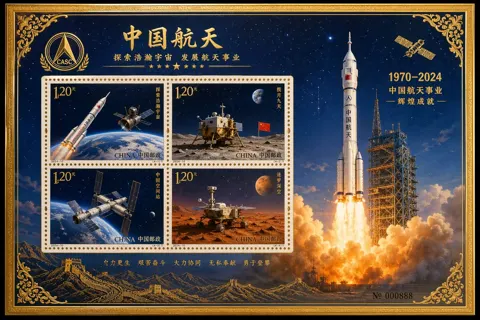 Chinese aerospace gold stamp