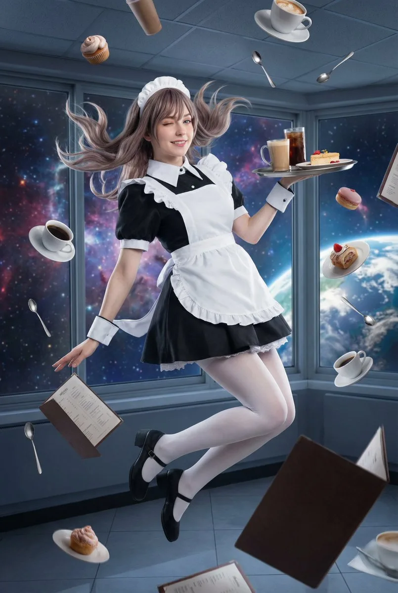Dreamy floating beautiful maid — Sonra
