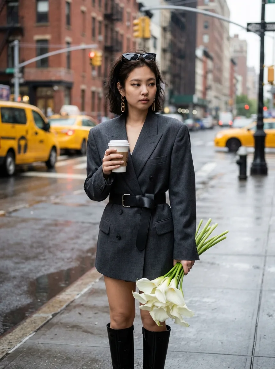 Rainy nyc cool heiress style — Sonra