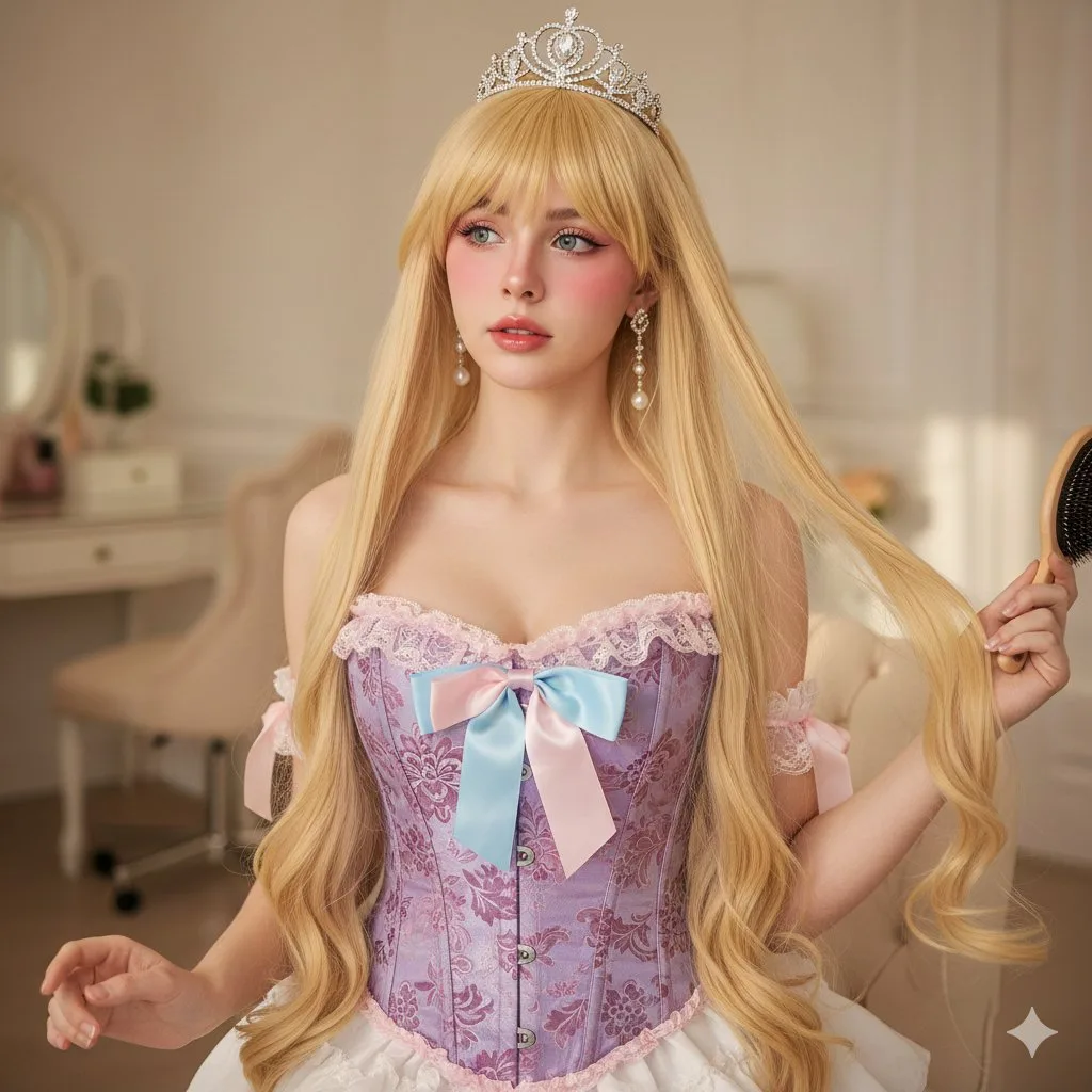 Golden rapunzel princess bedroom photoshoot — Sonra