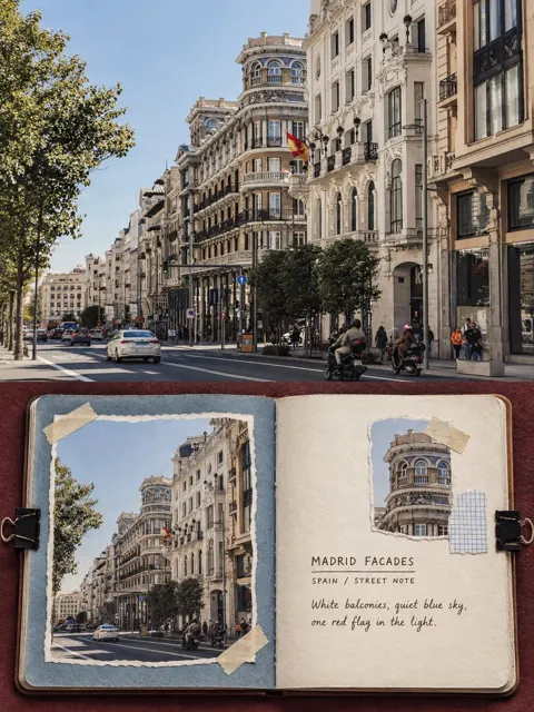High end film texture travel scrapbook