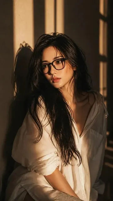 Ultra realistic cinematic portrait woman golden hour