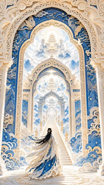 Modern oriental papercut art royal city rising