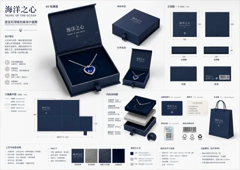 High end jewelry packaging design proposal template