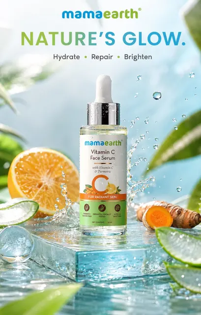 Mamaearth serum premium skincare product shoot