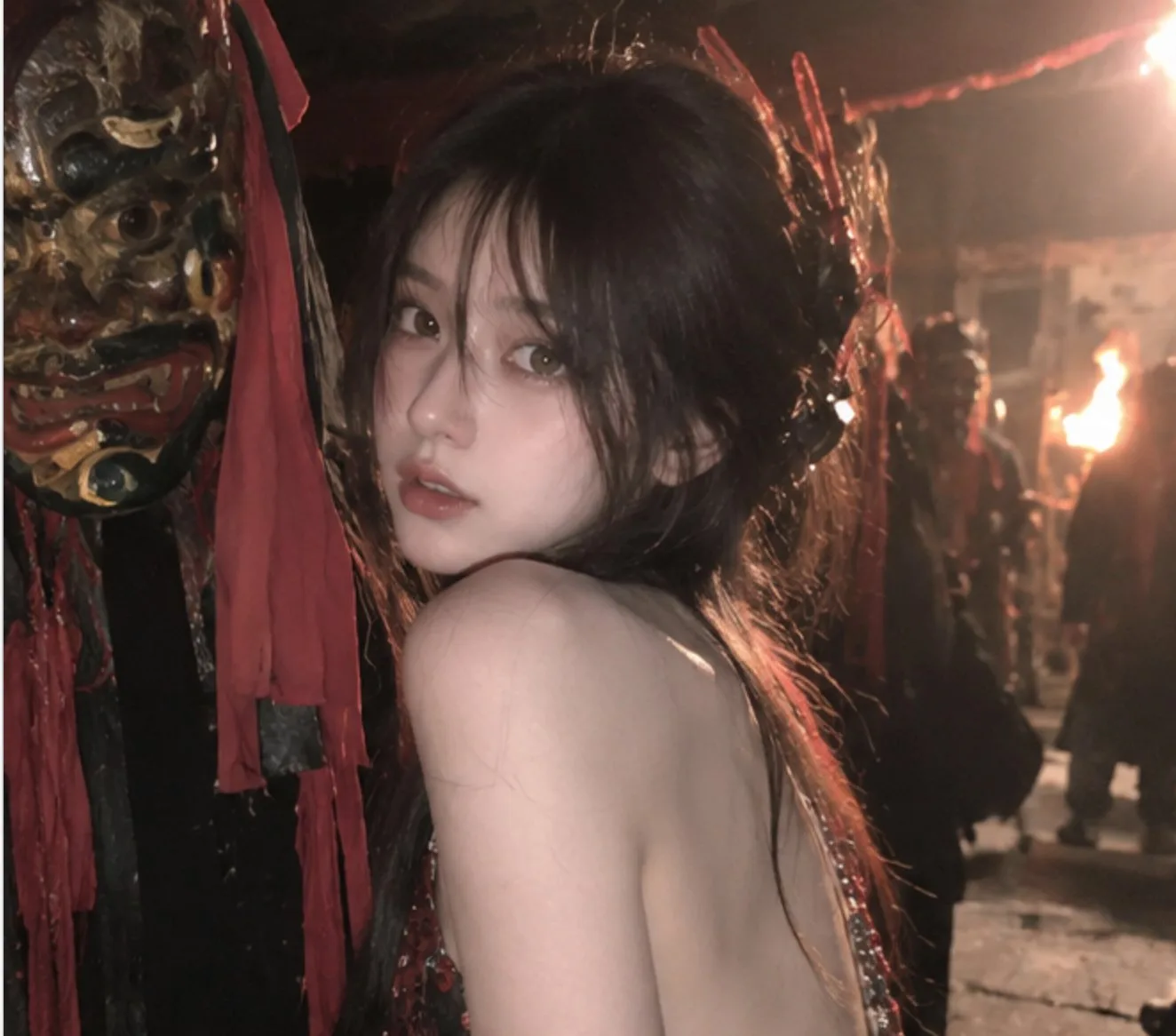 East asian woman chinese nuo ritual festival folk horror — Sonra