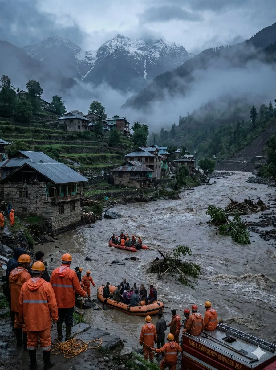 Kashmir mountain flood rescue — Sonra