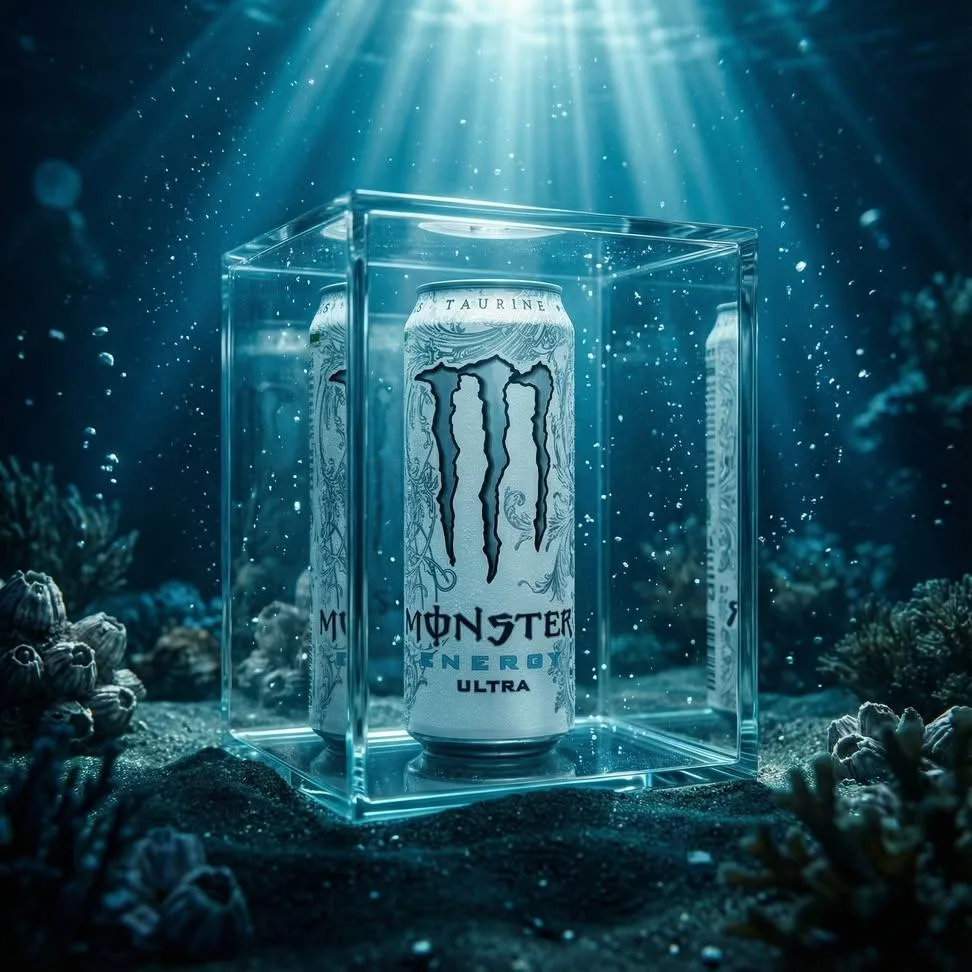 Ice cold white energy drink — Sonra