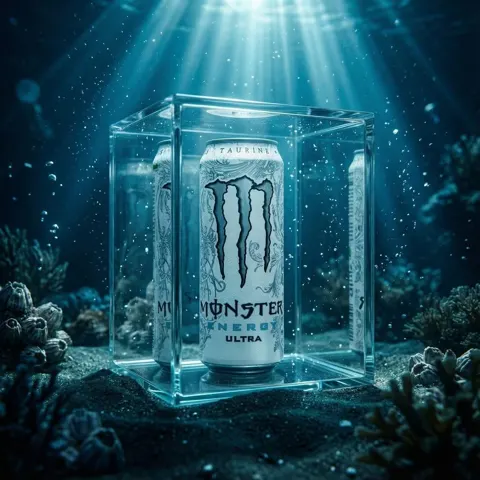 Ice cold white energy drink