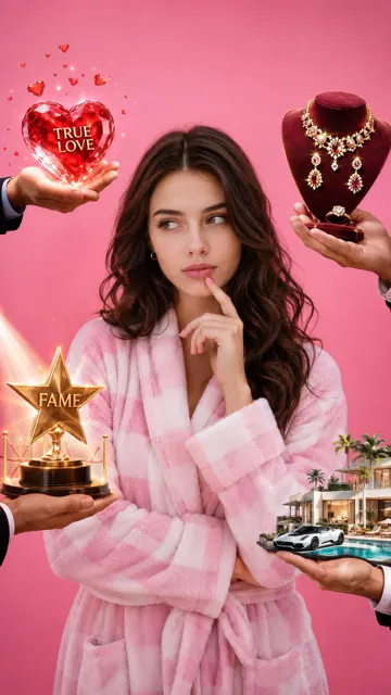 Ultra realistic commercial beauty ad woman symbols
