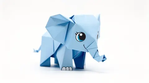 Dreamy origami beast closeup