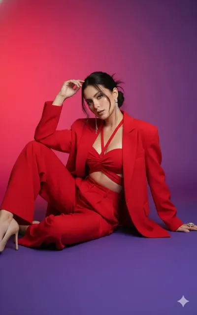 Fiery red blazer queen