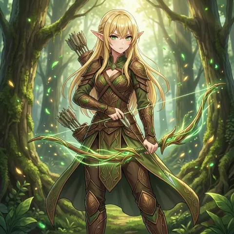 Misty forest elf guardian