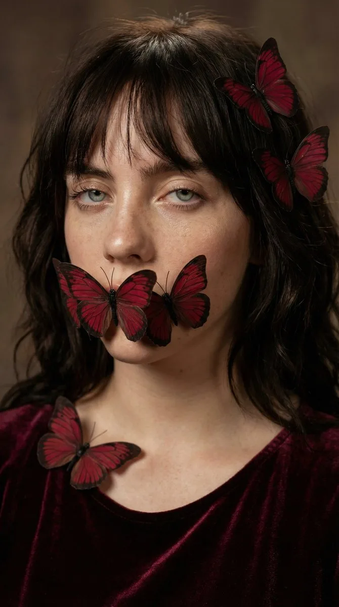 Red butterfly mysterious girl portrait — Sonra