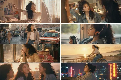 Soft 80s chinese girl storyboard