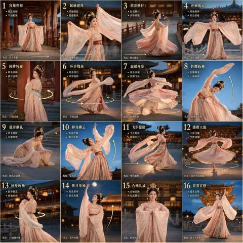 Han tang court dance 16 grid storyboard