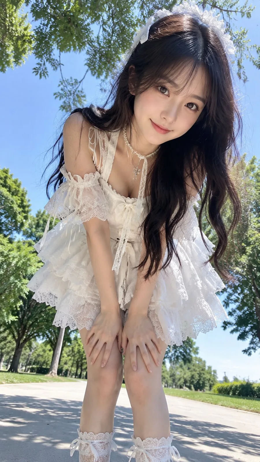 Outdoor low angle interactive realistic portrait — After