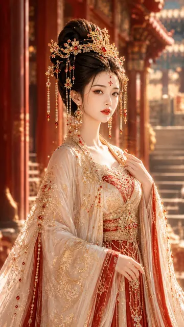 Tang dynasty fantasy palace beauty poster