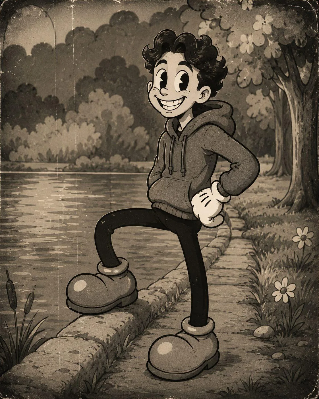 Vintage 1930s rubber hose cartoon effect — Sonra
