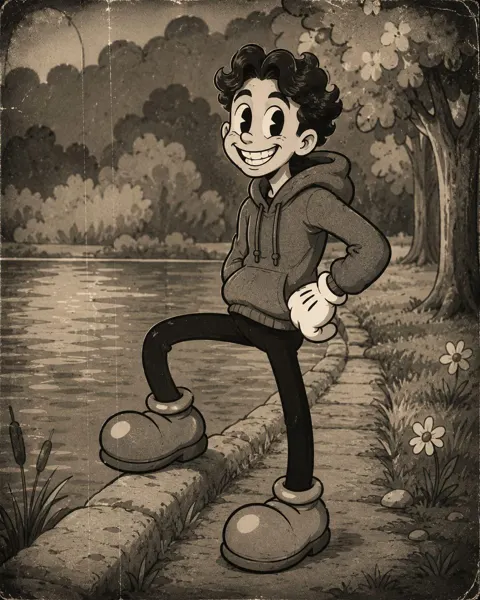 Vintage 1930s rubber hose cartoon effect