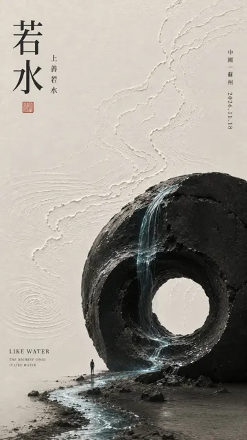 Eastern minimalist philosophical art poster prompt