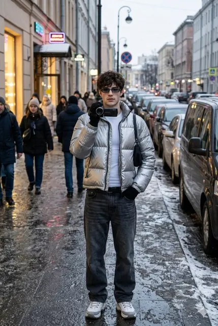 Neon winter street photographer