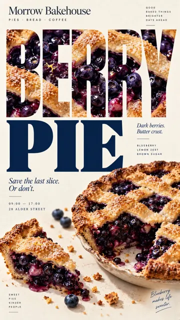 Food editorial poster visual structure