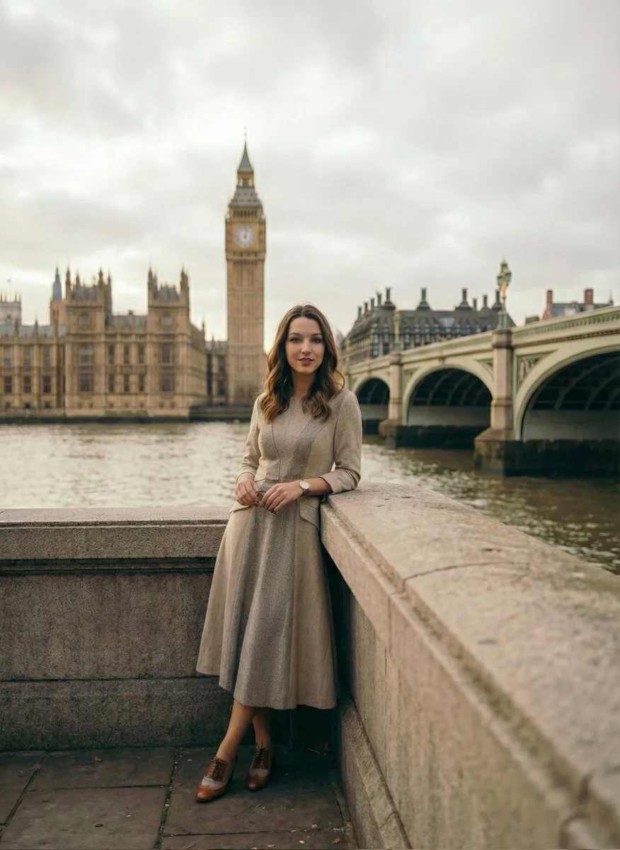 Elegant realistic portrait london thames — Sonra