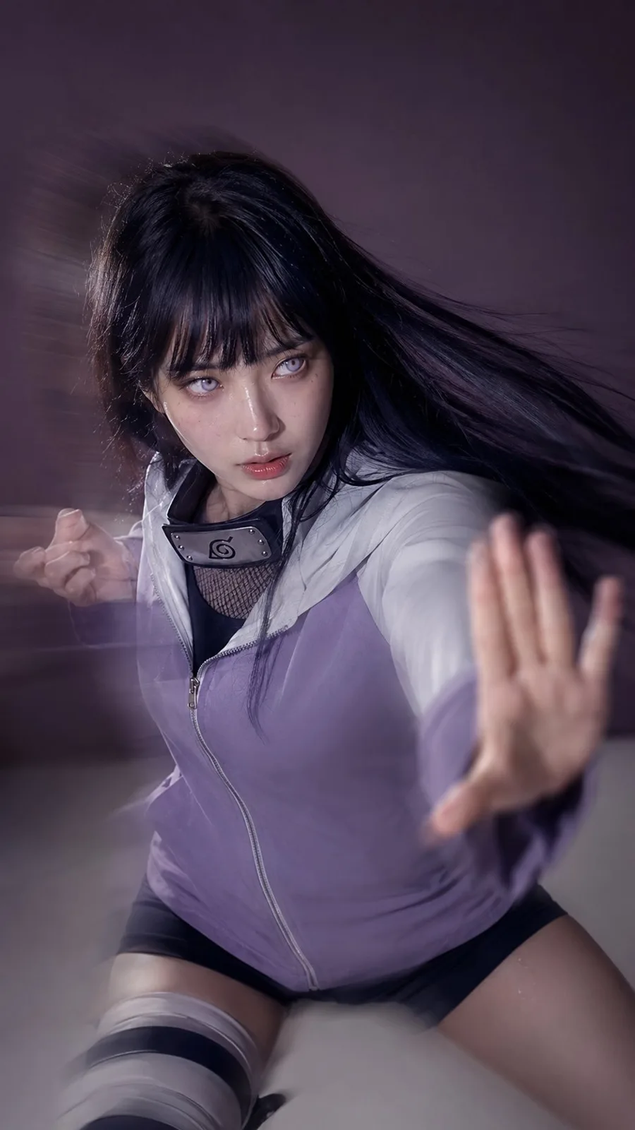 Photorealistic naruto female battle closeup — Sonra