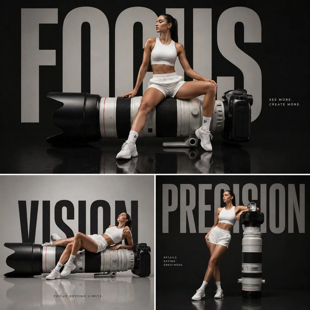 Fashion model on lens — Sonra