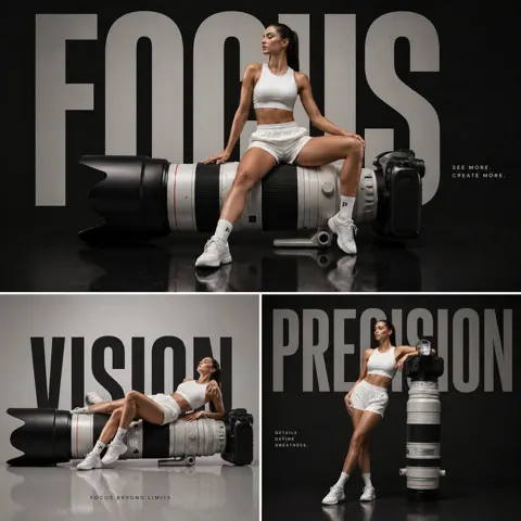 Fashion model on lens