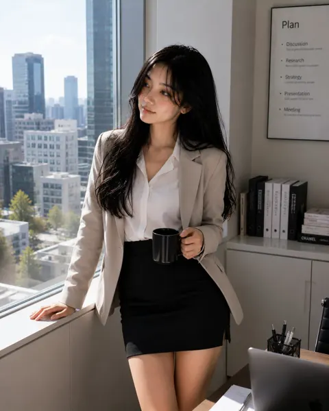 Modern korean office woman portrait