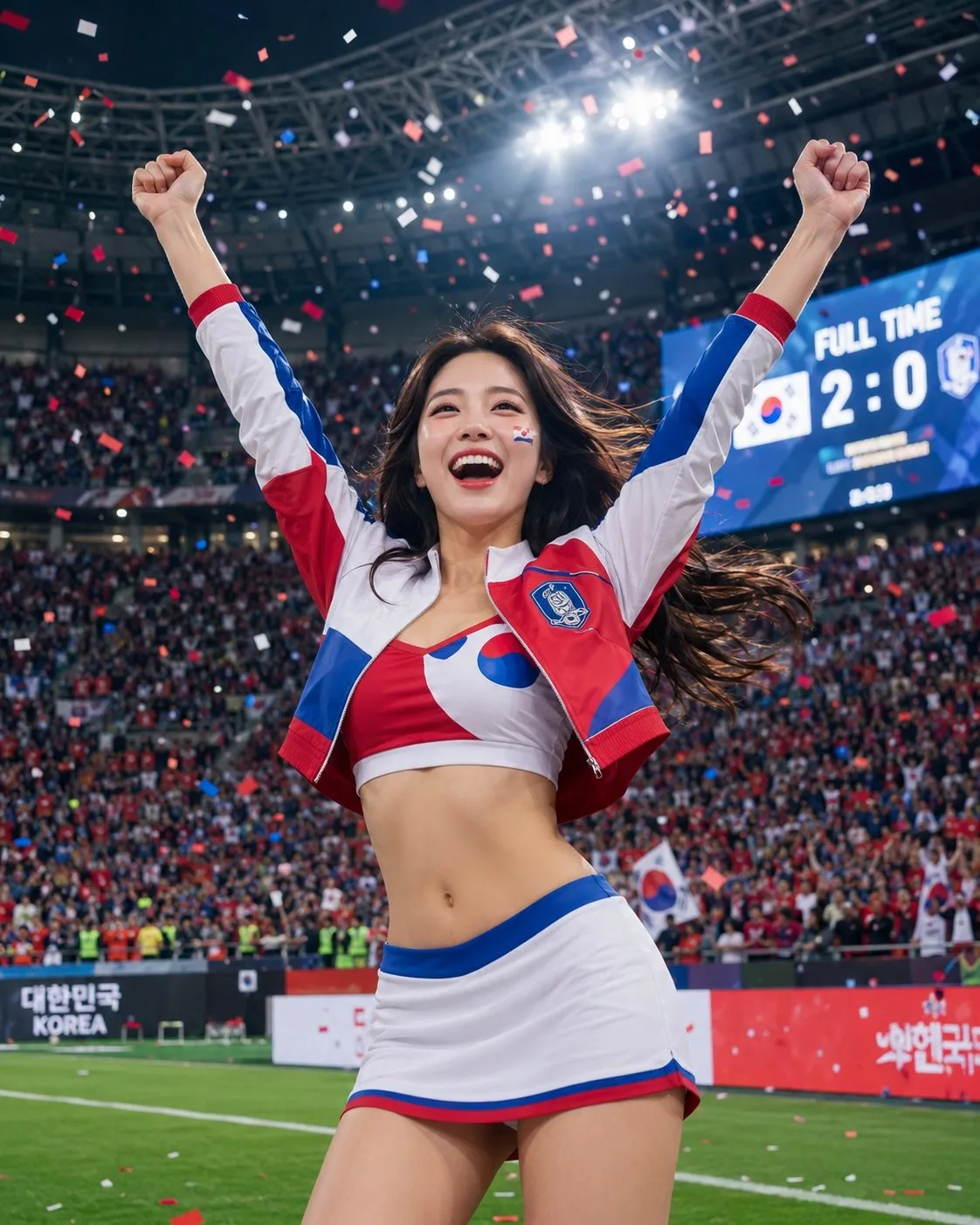 World cup soccer babe victory celebration poster — Sonra