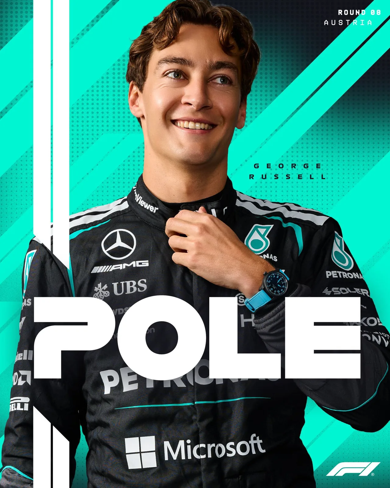 F1 pole position promotional poster — Sonra
