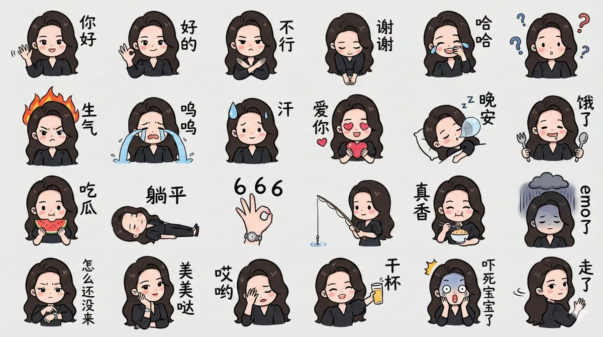彩色手绘风格表情包 — After