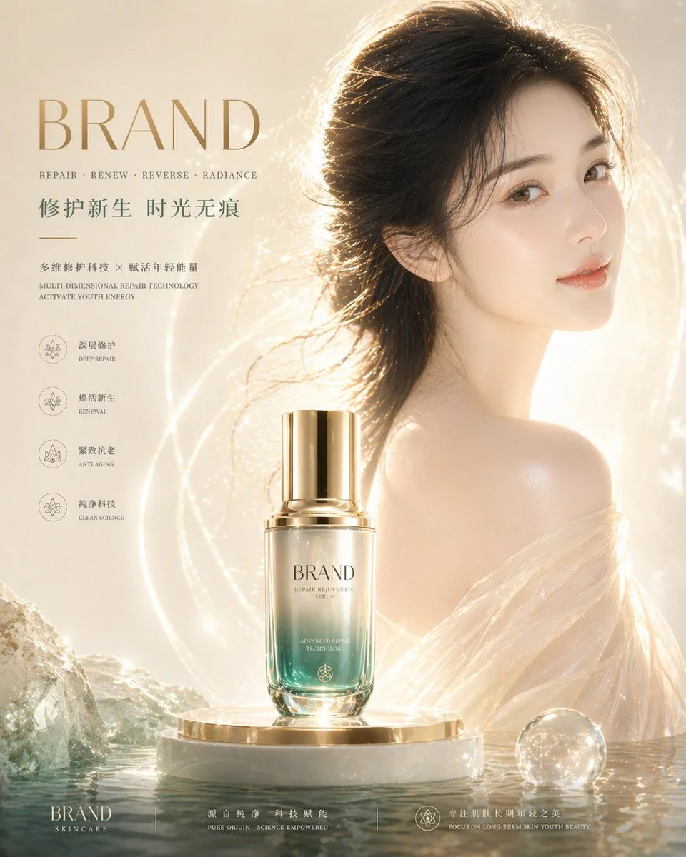 High end skincare ad with skin texture — Sonra