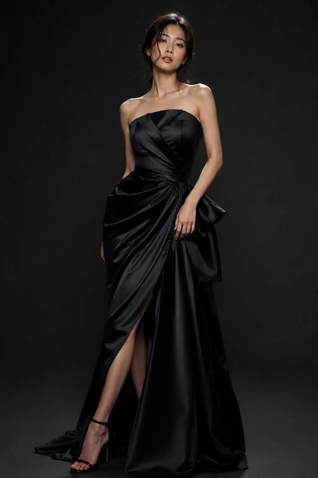 Korean woman high end fashion studio photoshoot — After